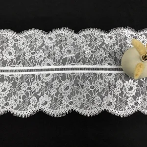 YX1357 26CM*150CM Eyelash Lace Fabric for Dress Trimmings Garments Custom Dyed Design Embroidered Eyelash Lace Fabrics...
