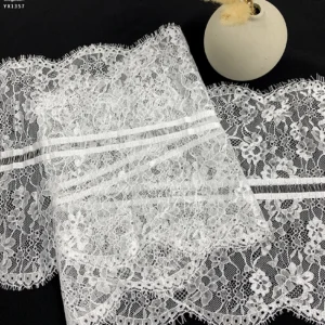 YX1357 26CM*150CM Eyelash Lace Fabric for Dress Trimmings Garments Custom Dyed Design Embroidered Eyelash Lace Fabrics...