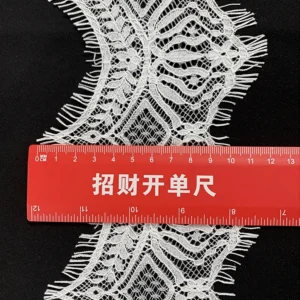 YX1358 26CM*150CM China Super Factory Wholesale Bride's Wedding Dress Embroidery Accessories Eyelash Lace Fabric - 100%...