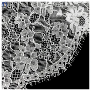 YX1358 26CM*150CM China Super Factory Wholesale Bride's Wedding Dress Embroidery Accessories Eyelash Lace Fabric - 100%...