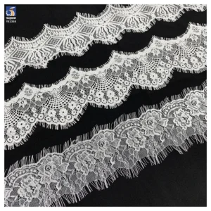 YX1358 26CM*150CM China Super Factory Wholesale Bride's Wedding Dress Embroidery Accessories Eyelash Lace Fabric - 100%...
