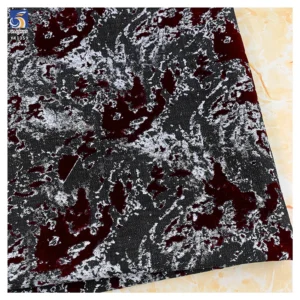 YX1359 High Quality Brands Custom 10oz 400gsm Flocked Denim Fabric Burgundy Polyester Stretch Flock Denim Fabric for Jackets...