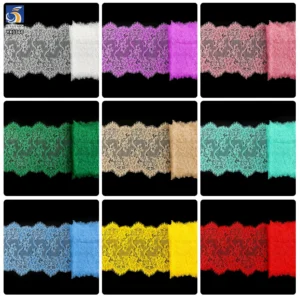 YX1360 Minimum Order of 1 Piece 35CM*300CM White Polyester Mesh Eyelash Lace Fabric for Middle Eastern Wedding Dress Trim...