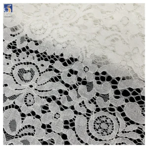 YX1367 250gsm 60CM*300CM 70% Cotton 30% Nylon High Quality Eyelash Lace Fabric Embroidered Eyelash Lace for Garment - Nylon...