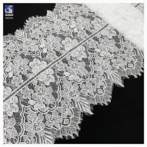 YX1370 60CM*300CM Cotton/Nylon Good Quality Large Flowers Woven Embroidery Eyelash Lace Fabric for 5 Pieces Clothing...