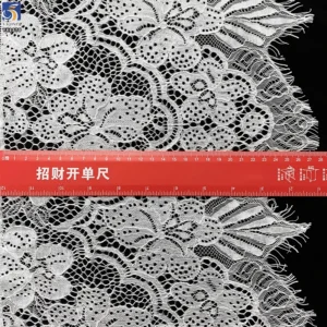 YX1370 60CM*300CM Cotton/Nylon Good Quality Large Flowers Woven Embroidery Eyelash Lace Fabric for 5 Pieces Clothing...
