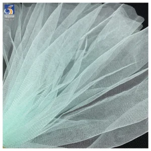 YX1377 China Wholesale Stiff Feel Polyester Glossy Knit Sky Blue Tulle Fabric Mesh Fabric Textile for Clothing Dresses...