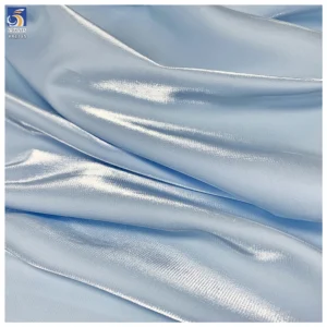 YX1385 80gsm High-Gloss Ultra-Soft Liquid Turkey Satin Fabric Light Blue Opaque Polyester Soft Satin Fabric - 100%...