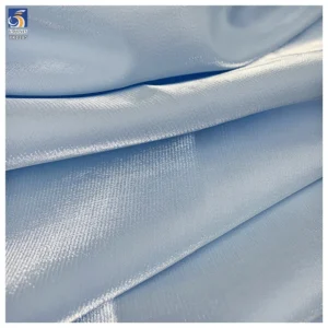 YX1385 80gsm High-Gloss Ultra-Soft Liquid Turkey Satin Fabric Light Blue Opaque Polyester Soft Satin Fabric - 100%...