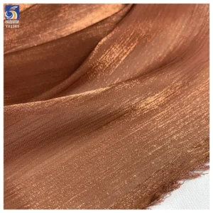 YX1389 Bestselling Polyester Coffee Brown 50gsm Glossy Smooth Crepe Organza Fabric for Making Woman's Dresses - 100%...