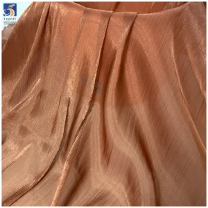 YX1389 Bestselling Polyester Coffee Brown 50gsm Glossy Smooth Crepe Organza Fabric for Making Woman's Dresses - 100%...