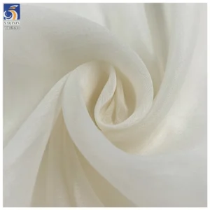 YX1399 60gsm Lightweight Beige Soft Touch Sheer Organza Fabric for Bridal Dress, Puff Sleeves and Women Fashion Apparel...