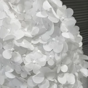YX1400 New Fashion Trends Pink/White Embroidered Mesh 3D Flowers Fabric Tutu Ballet Skirt Girl Tulle Fabric 2026 - 100%...