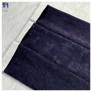 YX1403 2026 10oz High-Stretch Flock Denim Fabric OEM Custom Flocked Flower English Pattern Denim Fabric for Jackets...