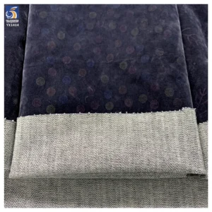 YX1404 New Design Fashion Denim Fabric 2026 10oz Stretch Polka Dot Flocked Denim Fabric for Women's Pants - Spandex...