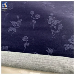 YX1404 New Design Fashion Denim Fabric 2026 10oz Stretch Polka Dot Flocked Denim Fabric for Women's Pants - Spandex...