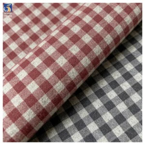 YX1411 TR Polyester Cotton Twill Brushed Chaoyang Plaid Fabric 195gsm Thickened Yarn Dyed Pink Plaid Fabric for Shirts...