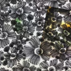YX1426 3D Daisy Flower Tulle Embroidery Fabric Mesh 135cm New Style Girls Princess Puffy Dress Party Gown Textile Factory...