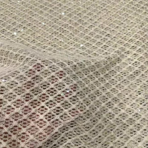 YX1433 2026 Fashion Women Blouse Dress Fabric Plaid 8mm Crystal Sequin Cord Embroidered Mesh Fabric 100 Polyester 130cm...