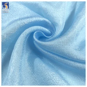 YX1434 70gsm Sky Blue Shimmer Glossy Sheer Organza Fabric for Puff Sleeve Dress Lolita Women Fashion Apparel Fabric - 100%...