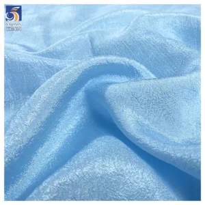 YX1434 70gsm Sky Blue Shimmer Glossy Sheer Organza Fabric for Puff Sleeve Dress Lolita Women Fashion Apparel Fabric - 100%...