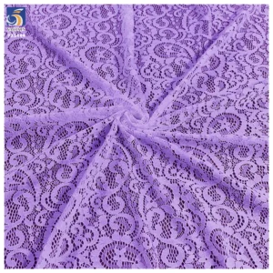 YX1444 Baroque Scroll Floral Stretch Lace Fabric 95% Polyester 5% Spandex Stretch Lace for Women's Dresses and Blouses...