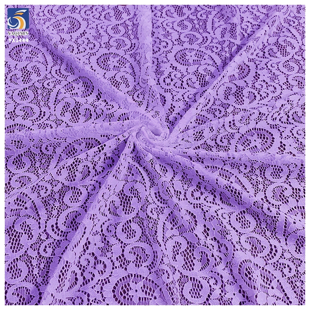 YX1444 Baroque Scroll Floral Stretch Lace Fabric 95% Polyester 5% Spandex Stretch Lace for Women's Dresses and Blouses...
