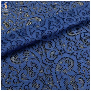 YX1444 Baroque Scroll Floral Stretch Lace Fabric 95% Polyester 5% Spandex Stretch Lace for Women's Dresses and Blouses...