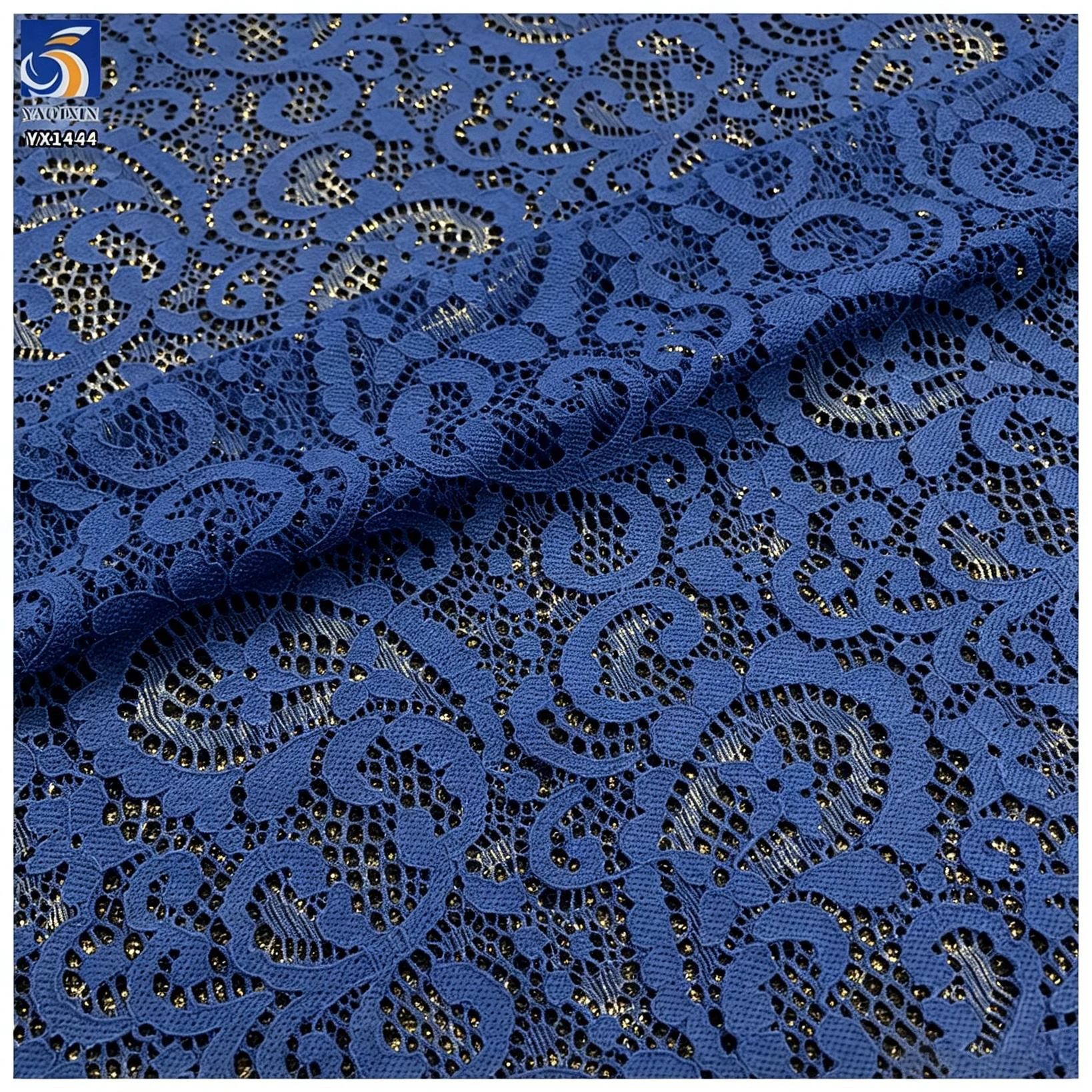YX1444 Baroque Scroll Floral Stretch Lace Fabric 95% Polyester 5% Spandex Stretch Lace for Women's Dresses and Blouses...