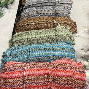 YX1447 300gsm 5mm Sequins Knit Jacquard Fabric 100 Percent Polyester Chevron Pattern for Dress and Swimwear - 100%...