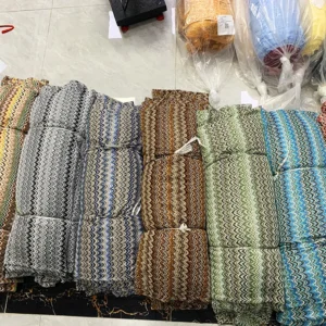 YX1447 300gsm 5mm Sequins Knit Jacquard Fabric 100 Percent Polyester Chevron Pattern for Dress and Swimwear - 100%...