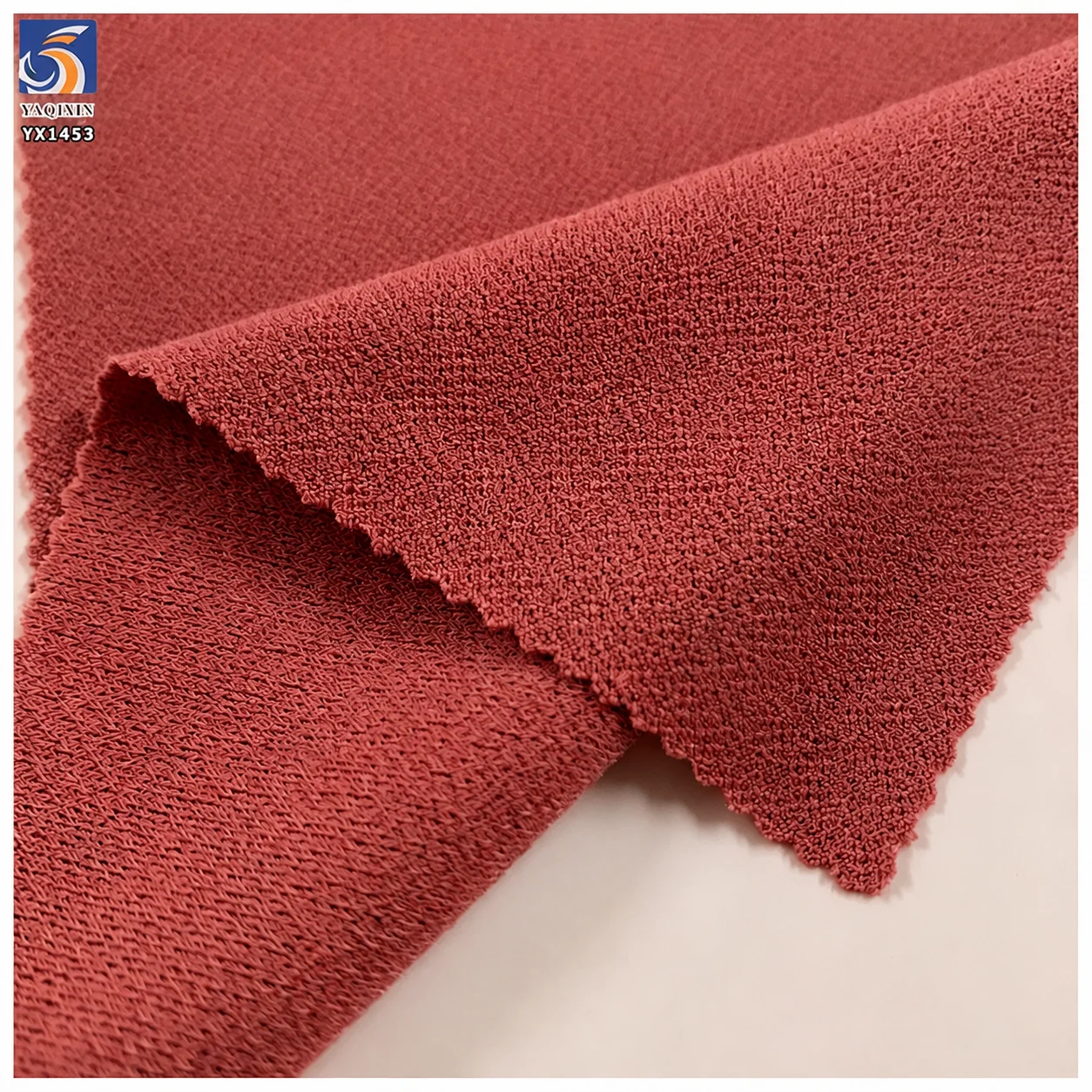 YX1453 Irregular Textured Stretch Knit Fabric 200GSM Polyester Spandex Twisted Slub Material for Dresses and Pants...