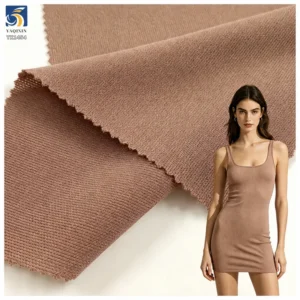 YX1454 220GSM High Twist Linen Look Soft Polyester Knit Fabric 1KG Approx 2.7M for Women's Dresses and Shirts - 100%...