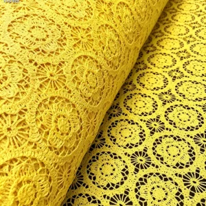YX1458 B2B Manufacturer 150gsm Custom Color Openwork Guipure Lace Fabric 120CM Wide Polyester Embroidery for Dressmaking...