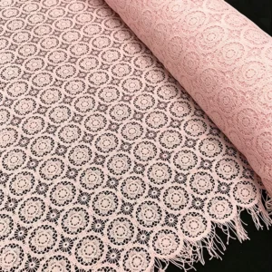 YX1458 B2B Manufacturer 150gsm Custom Color Openwork Guipure Lace Fabric 120CM Wide Polyester Embroidery for Dressmaking...