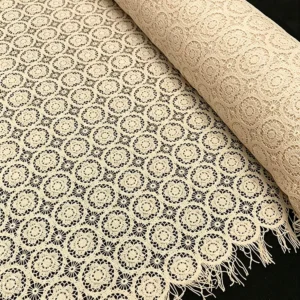 YX1458 B2B Manufacturer 150gsm Custom Color Openwork Guipure Lace Fabric 120CM Wide Polyester Embroidery for Dressmaking...