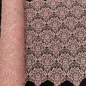 YX1459 Manufacturer Wholesale Ready Stock Floral Openwork Lace Fabric 150GSM Water Soluble Embroidery for Dressmaking - 100%...