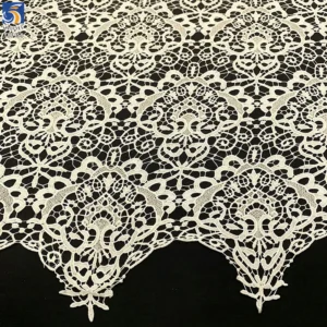 YX1459 Manufacturer Wholesale Ready Stock Floral Openwork Lace Fabric 150GSM Water Soluble Embroidery for Dressmaking - 100%...