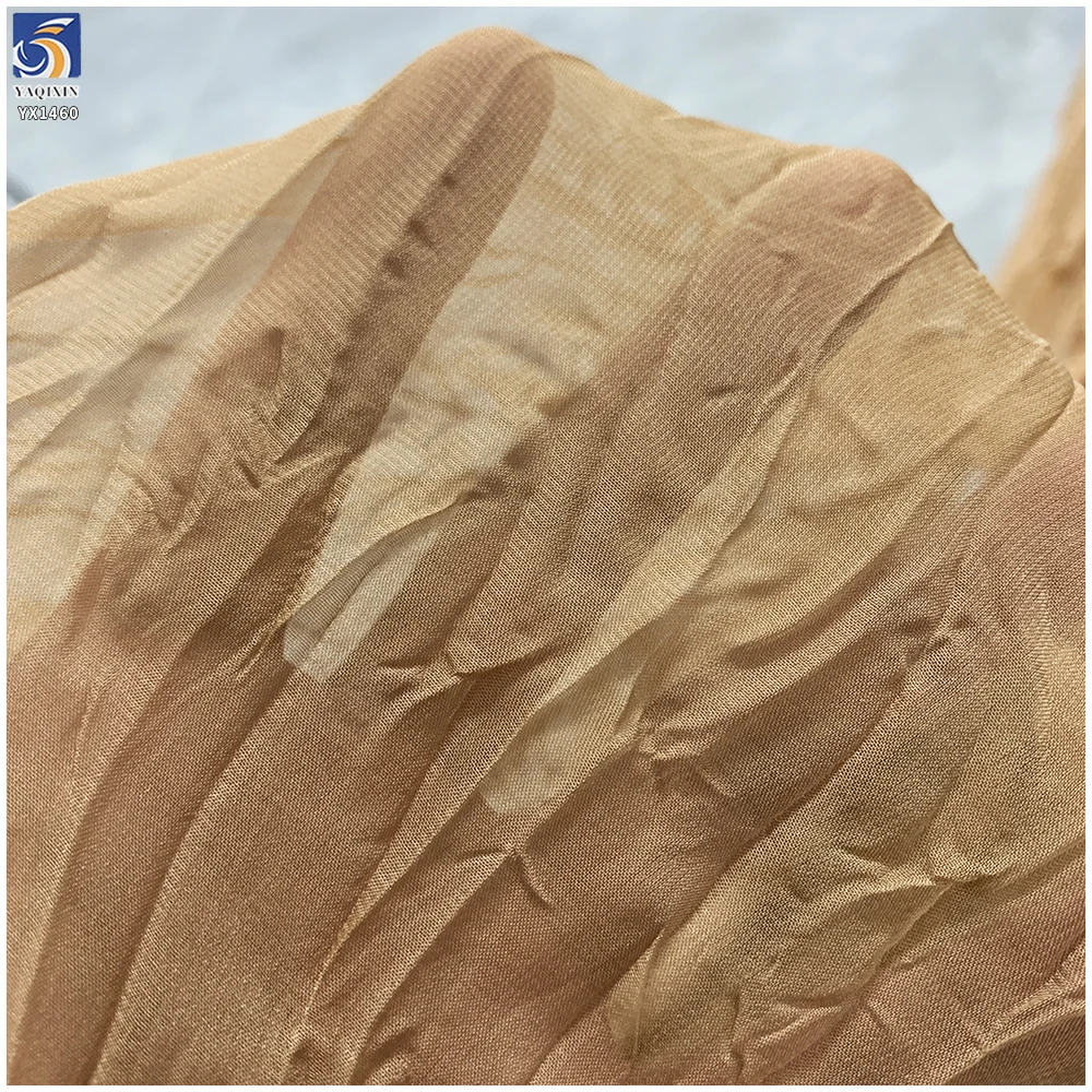 YX1460 Wholesale Lightweight Soft Irregular Crinkle Chiffon Fabric for Apparel Curtains and Textile Production - 100%...