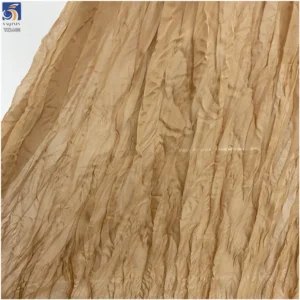YX1460 Wholesale Lightweight Soft Irregular Crinkle Chiffon Fabric for Apparel Curtains and Textile Production - 100%...