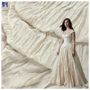 YX1460 Wholesale Lightweight Soft Irregular Crinkle Chiffon Fabric for Apparel Curtains and Textile Production - 100%...