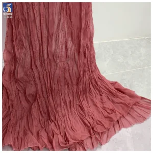 YX1460 Wholesale Lightweight Soft Irregular Crinkle Chiffon Fabric for Apparel Curtains and Textile Production - 100%...