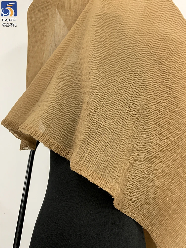 YX1461 100% Polyester Bubble Texture Crinkle Pleated Organza Fabric With Fine Pleats for Women Dresses and Garment - 100%...
