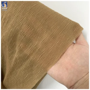YX1461 100% Polyester Bubble Texture Crinkle Pleated Organza Fabric With Fine Pleats for Women Dresses and Garment - 100%...