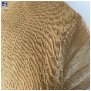 YX1461 100% Polyester Bubble Texture Crinkle Pleated Organza Fabric With Fine Pleats for Women Dresses and Garment - 100%...