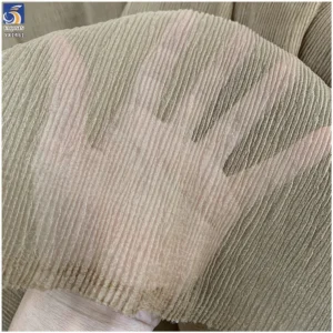 YX1461 100% Polyester Bubble Texture Crinkle Pleated Organza Fabric With Fine Pleats for Women Dresses and Garment - 100%...