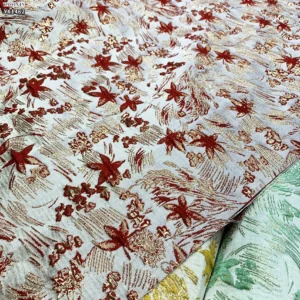 YX1462 180gsm 100% Polyester Yarn Dyed Floral Jacquard Brocade Fabric for Formal Dresses Skirts and Fashion Clothing - 100%...