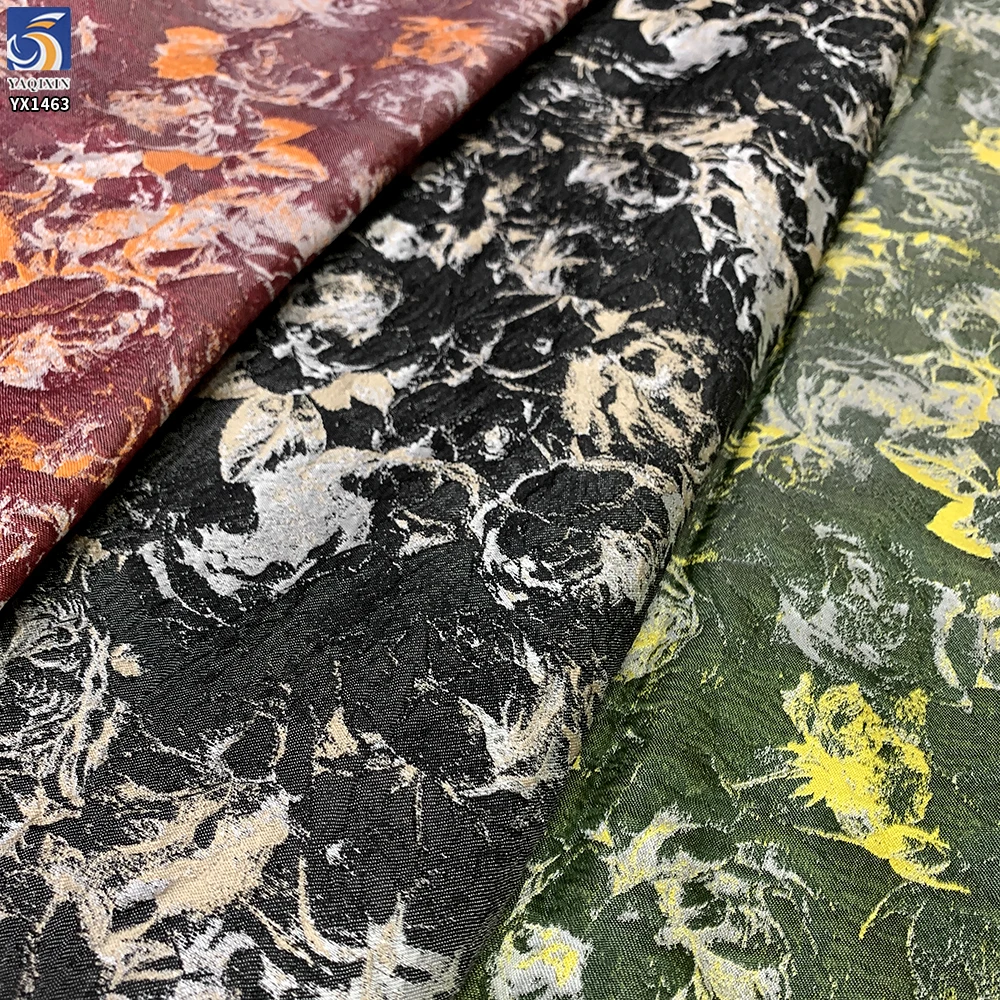 YX1463 Wholesale 100% Polyester Vintage Floral Brocade Jacquard Fabric for Dressmaking Garment and Textile Supply - 100%...