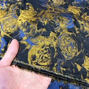 YX1463 Wholesale 100% Polyester Vintage Floral Brocade Jacquard Fabric for Dressmaking Garment and Textile Supply - 100%...