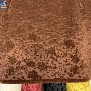 YX1464 Wholesale Polyester Florals Chenille Brocade Fabric With Embossed Floral Texture for Dresses and Garments - 100%...